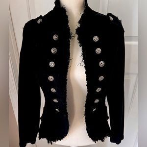 6 DENIM MILITARY STYLE BLACK JACKET